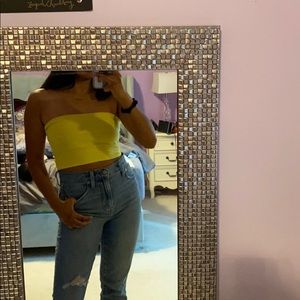 Yellow Topshop tube top